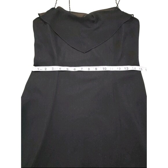 VTG Jones Wear Slip Dress Womens Size 6 Black Chiffon Overlay Sheer Sleeveless - Picture 9 of 10